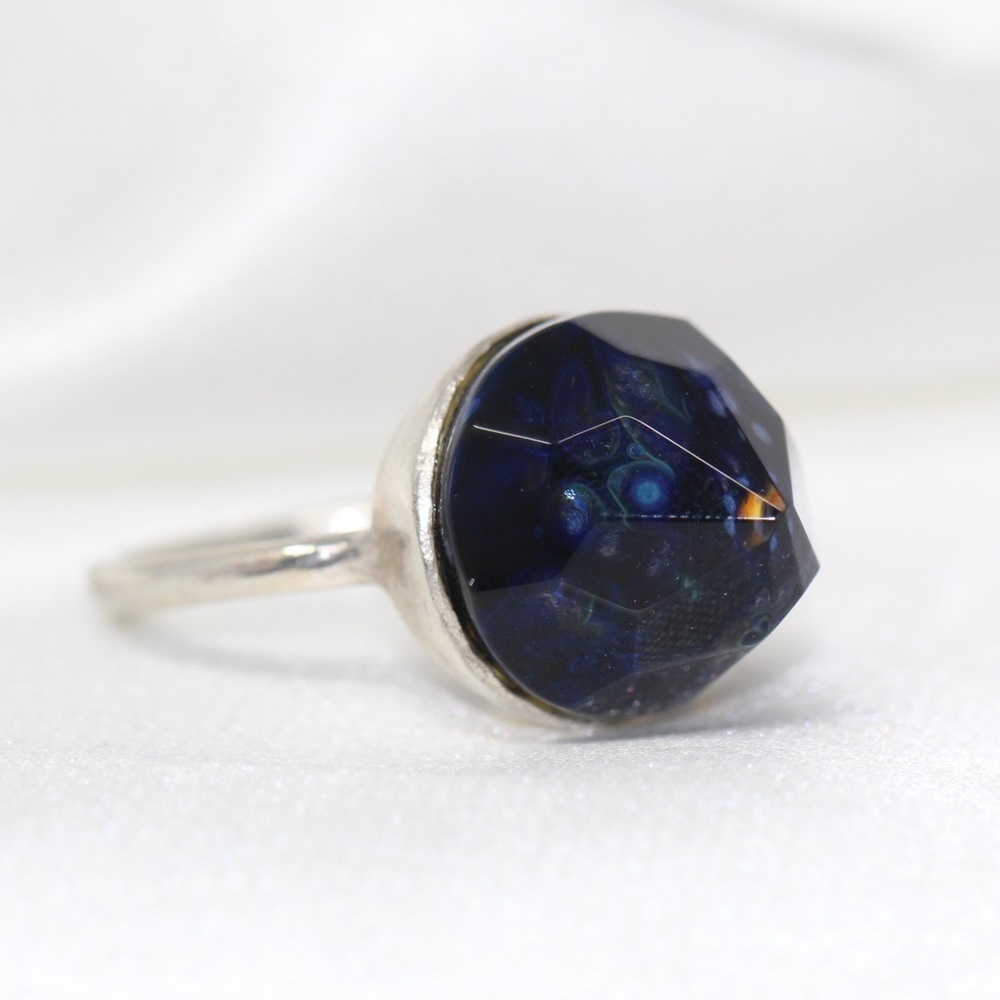 Michael Vincent Michaud One of A Kind Cast Glass Ring - size 7.5
